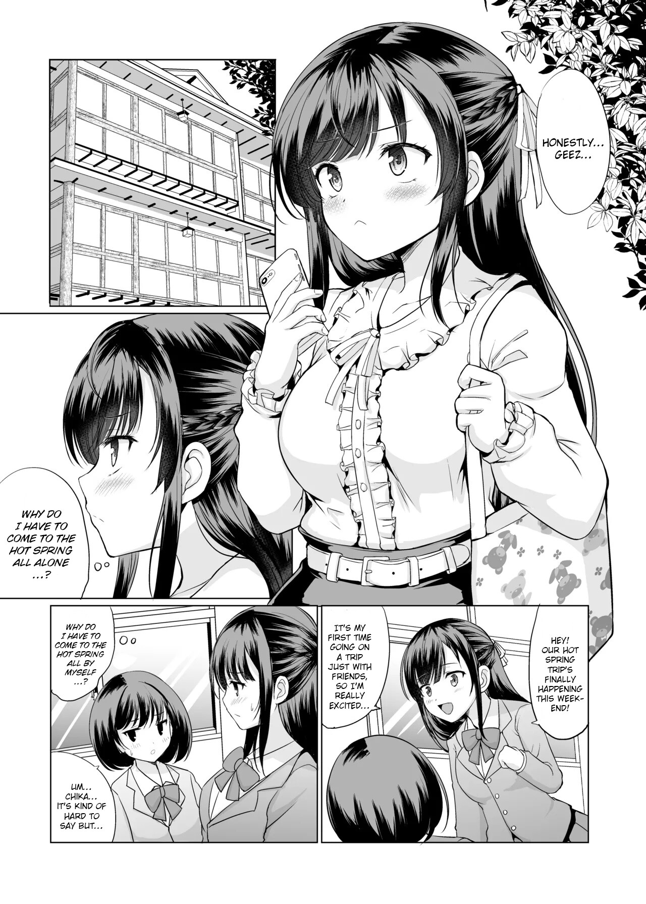Hentai Manga Comic-Even though I'm a high school girl, I ended up becoming friends with some older men at a hot spring.-Read-2